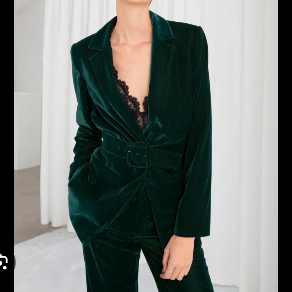 & other stories Green Velvet Suit set - blazer and pants